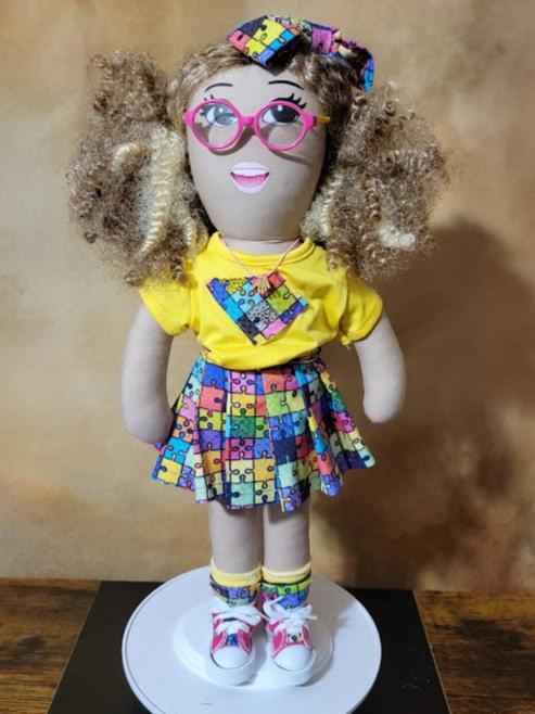 Handcrafted 16 inch Autism Support Doll