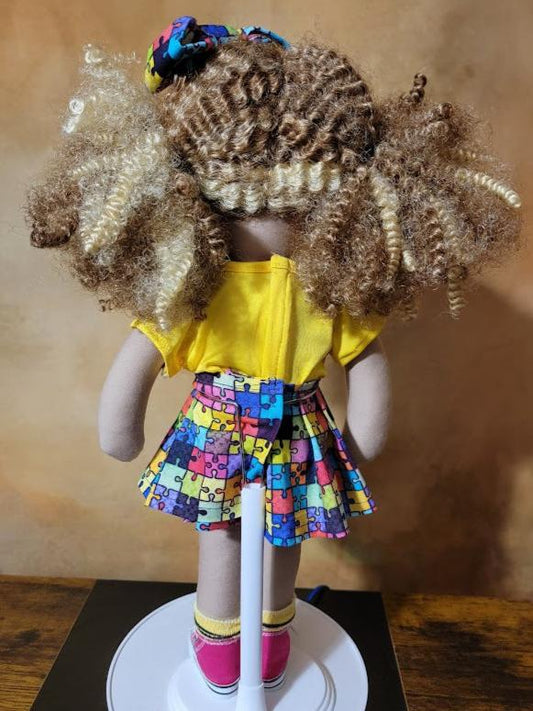 Handcrafted 16 inch Autism Support Doll