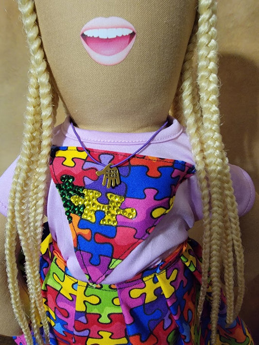 Handcrafted 18 inch Autism Support Doll