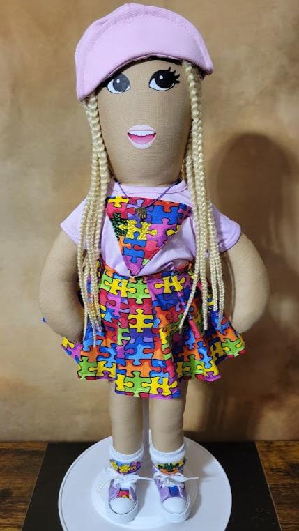 Handcrafted 18 inch Autism Support Doll