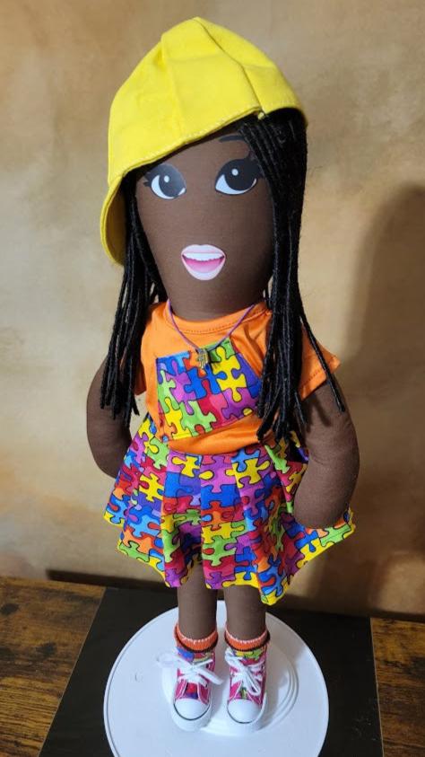 Handcrafted 18 inch Autism Support Doll