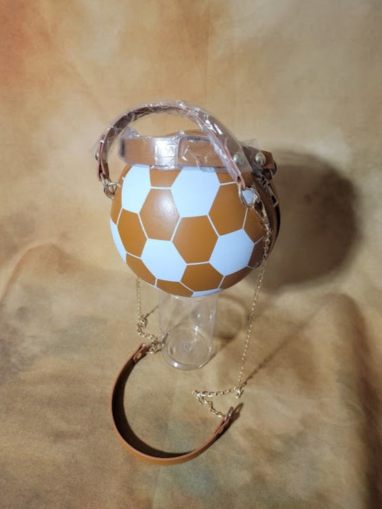 Brown And White Crossbody Soccer Purse Ju-Nel Fashion Boutique