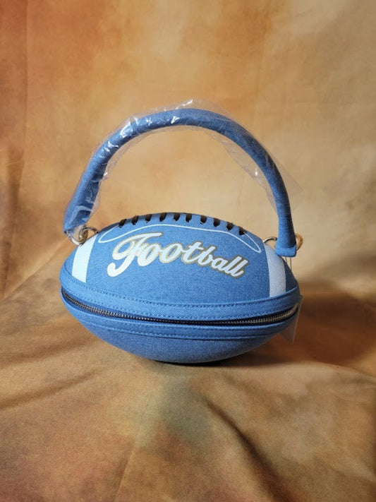 Denim And White Crossbody Football Purse Ju-Nel Fashion Boutique