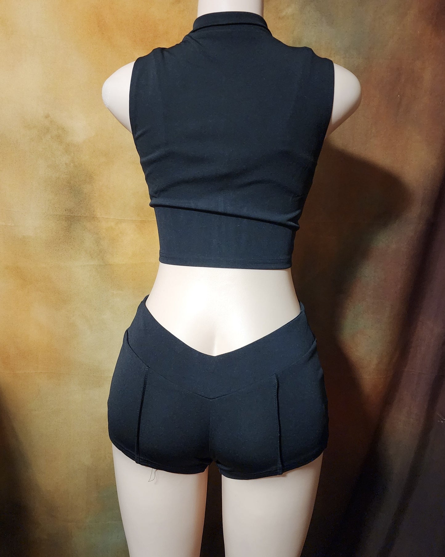 Women's Sleeveless Zip-Up Crop & Shorts Set Ju-Nel Fashion Boutique
