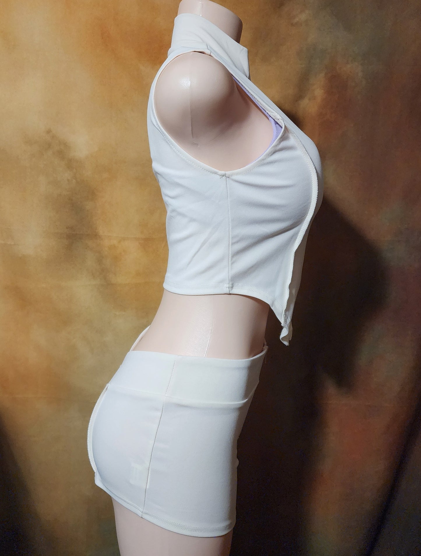 Women's Sleeveless Zip-Up Crop & Shorts Set Ju-Nel Fashion Boutique