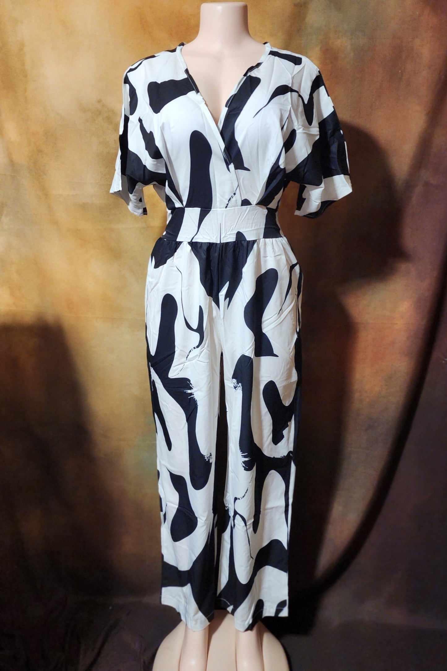 Abstract Print Wide-Leg Jumpsuit Ju-Nel Fashion Boutique