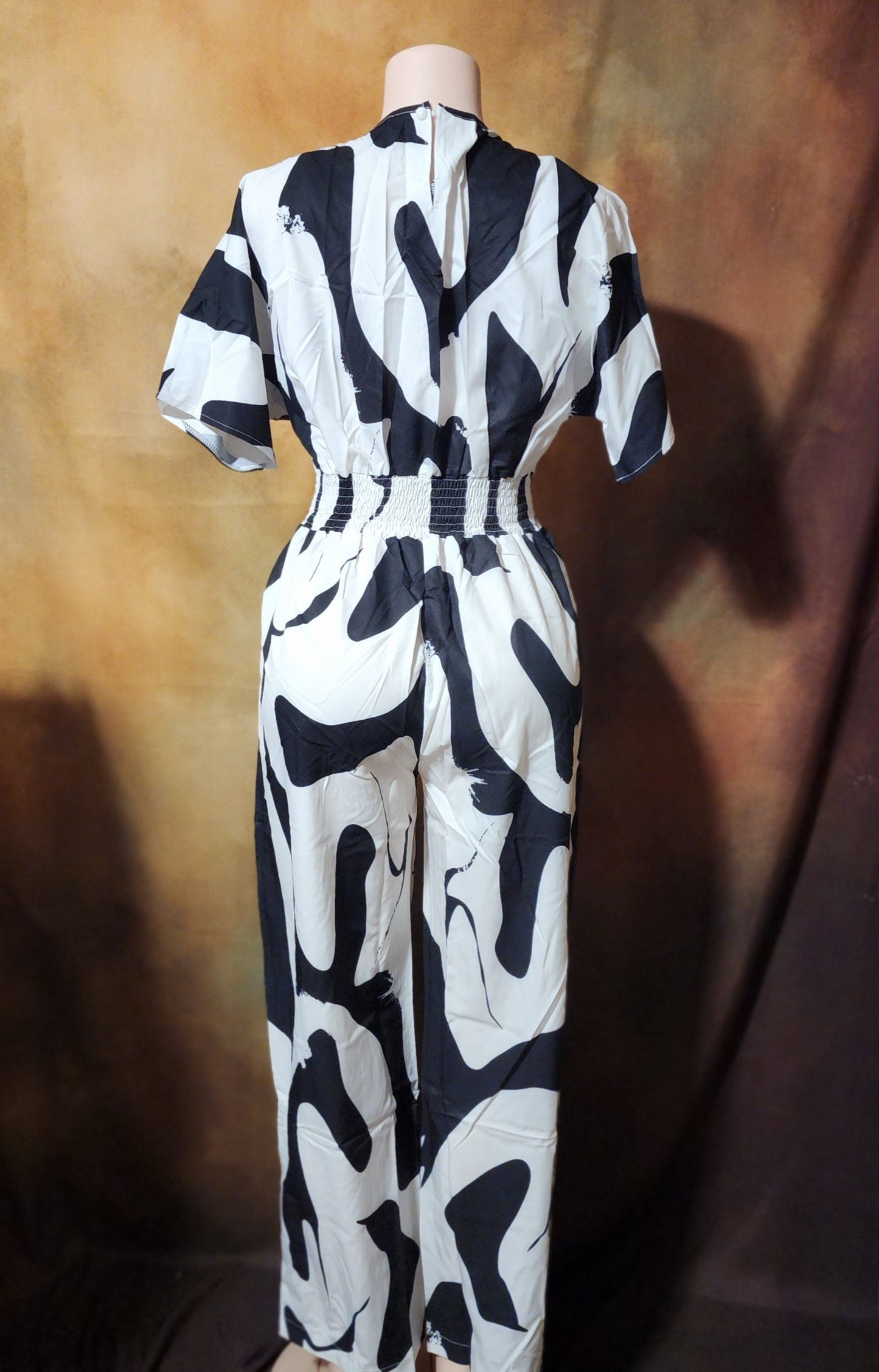 Abstract Print Wide-Leg Jumpsuit Ju-Nel Fashion Boutique