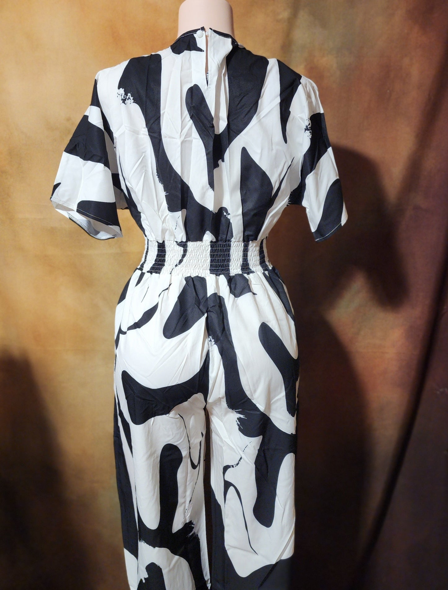 Abstract Print Wide-Leg Jumpsuit Ju-Nel Fashion Boutique