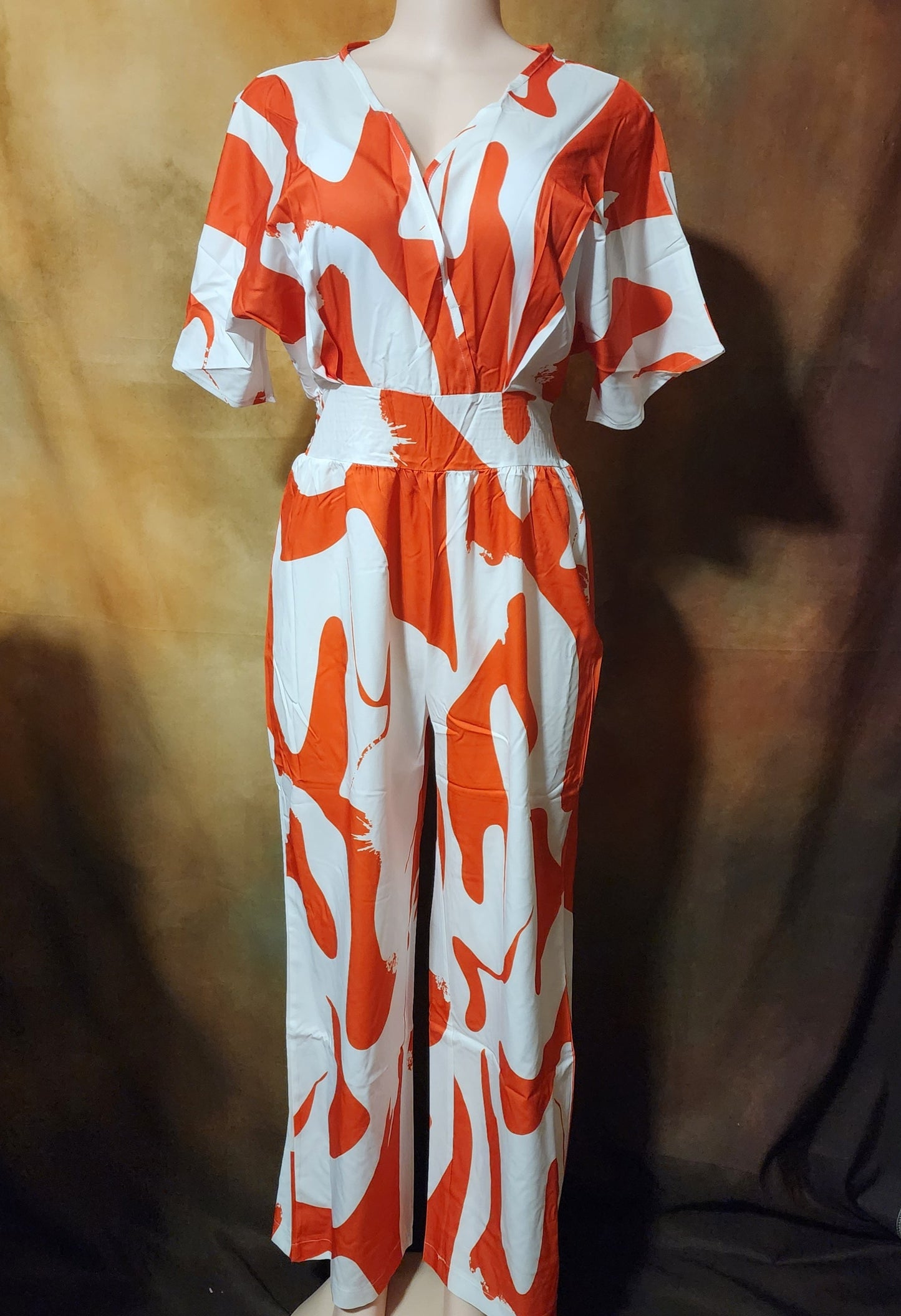 Abstract Print Wide-Leg Jumpsuit Ju-Nel Fashion Boutique