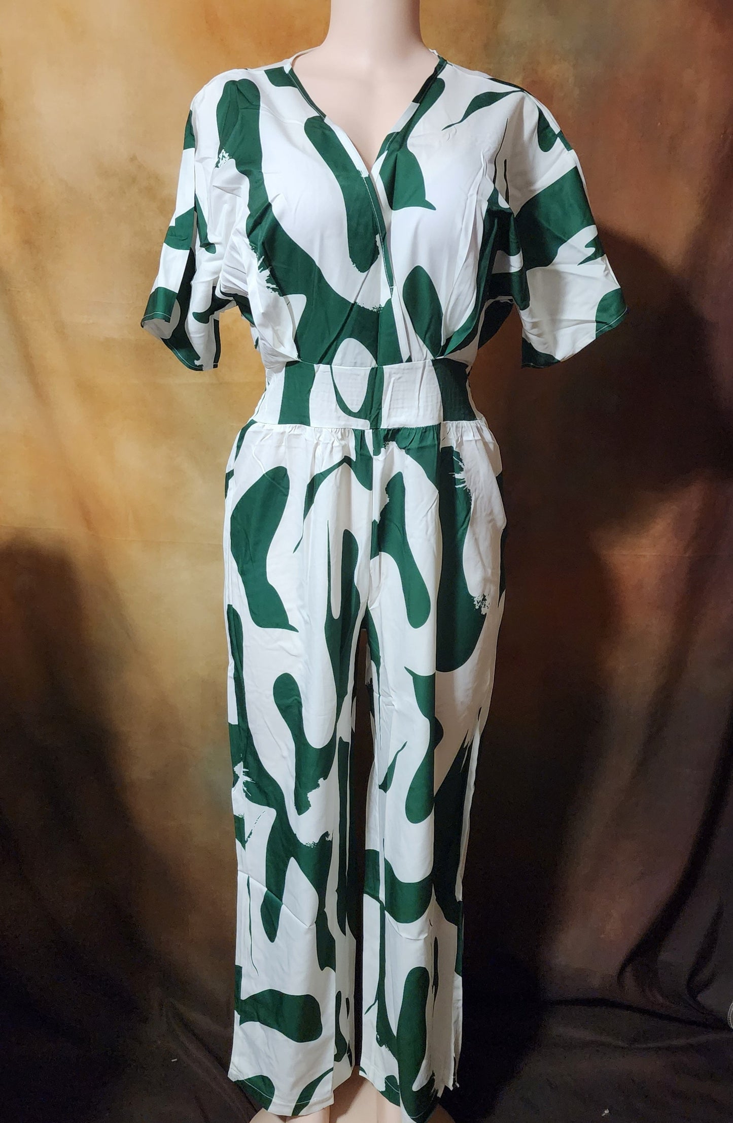 Abstract Print Wide-Leg Jumpsuit Ju-Nel Fashion Boutique