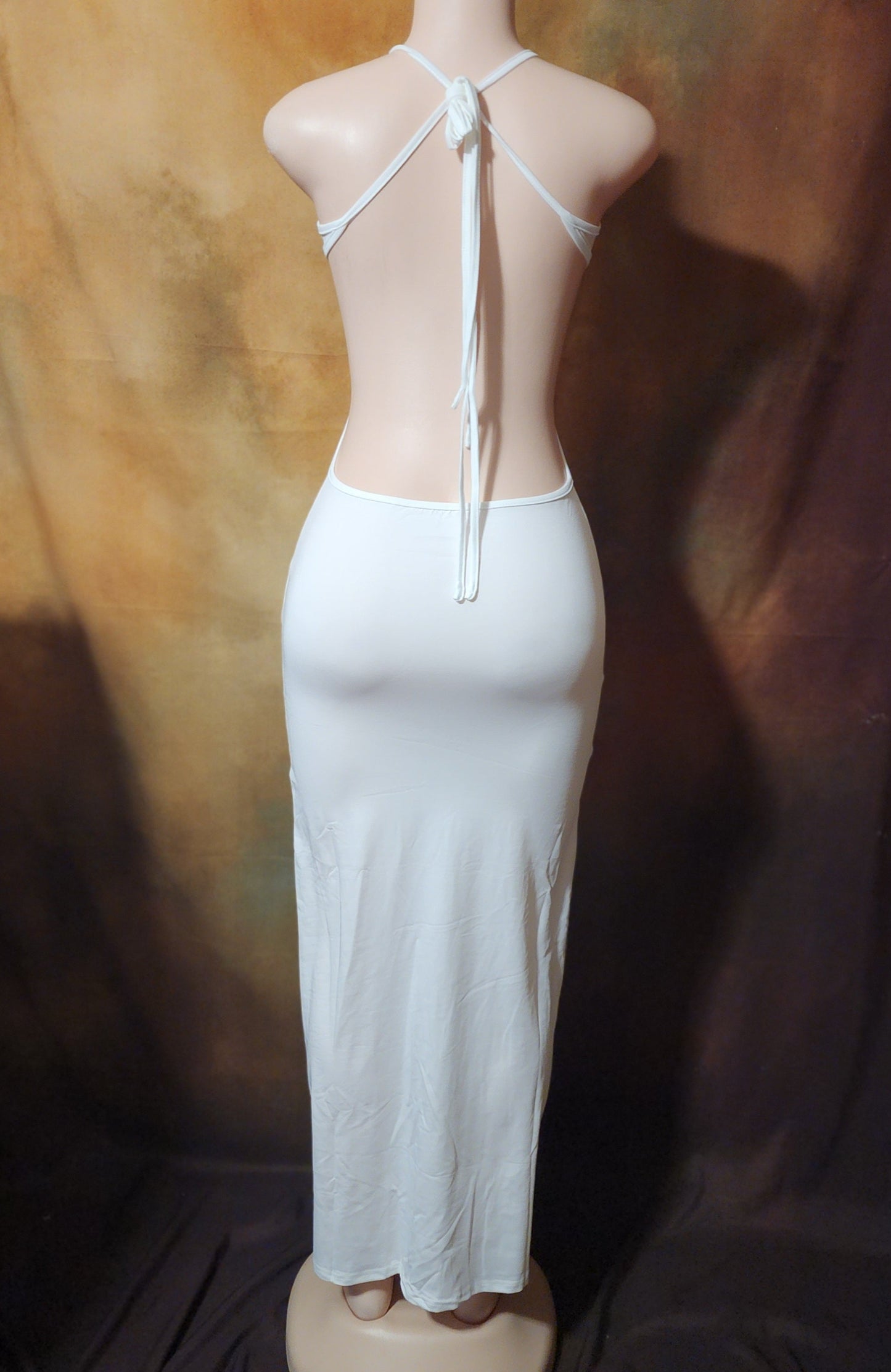 Elegant Ruffle Plunge Halter Maxi Dress Ju-Nel Fashion Boutique