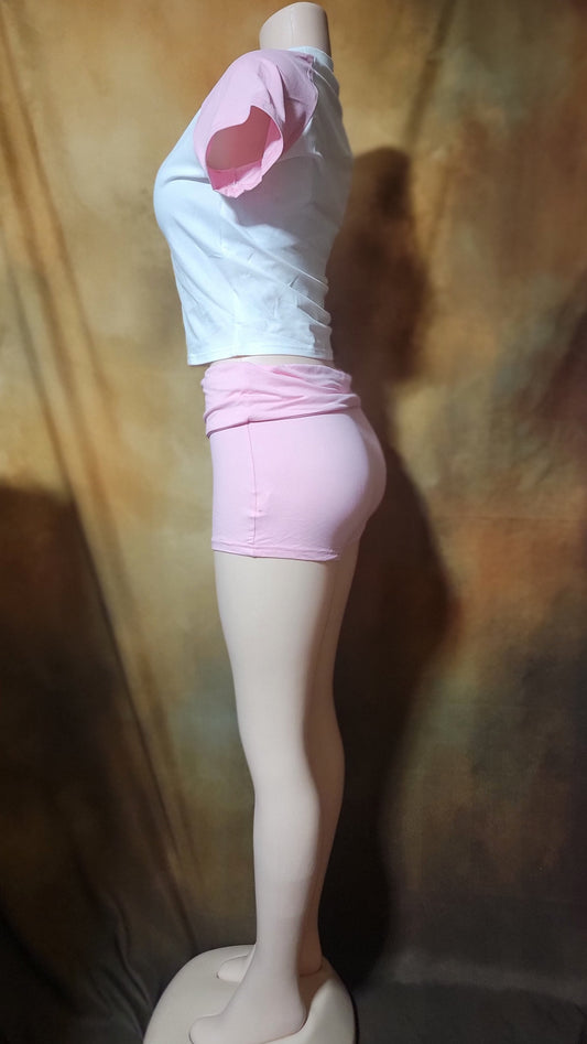 Chic Block Crop Top High-Waisted Shorts Set Ju-Nel Fashion Boutique