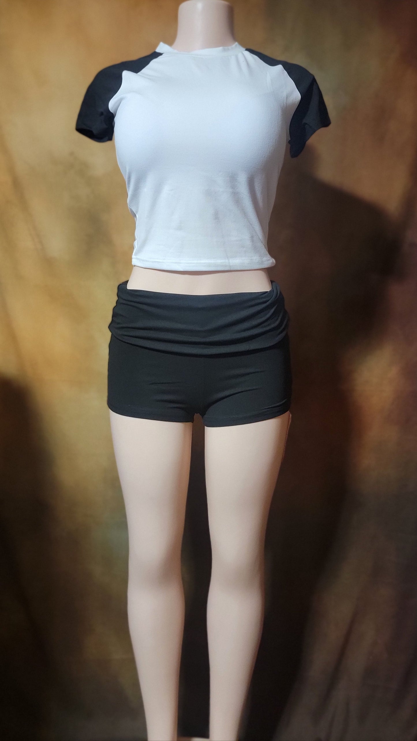Chic Block Crop Top High-Waisted Shorts Set Ju-Nel Fashion Boutique