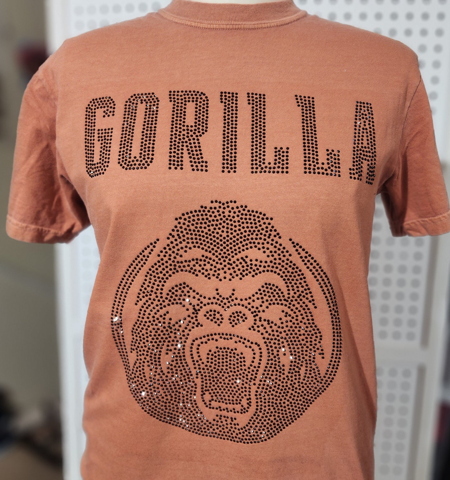 GORILLA Rhinestone T-Shirt | Bold Graphic Tee | Strength Statement Shirt | Streetwear Bling Tee | Urban Fashion Top