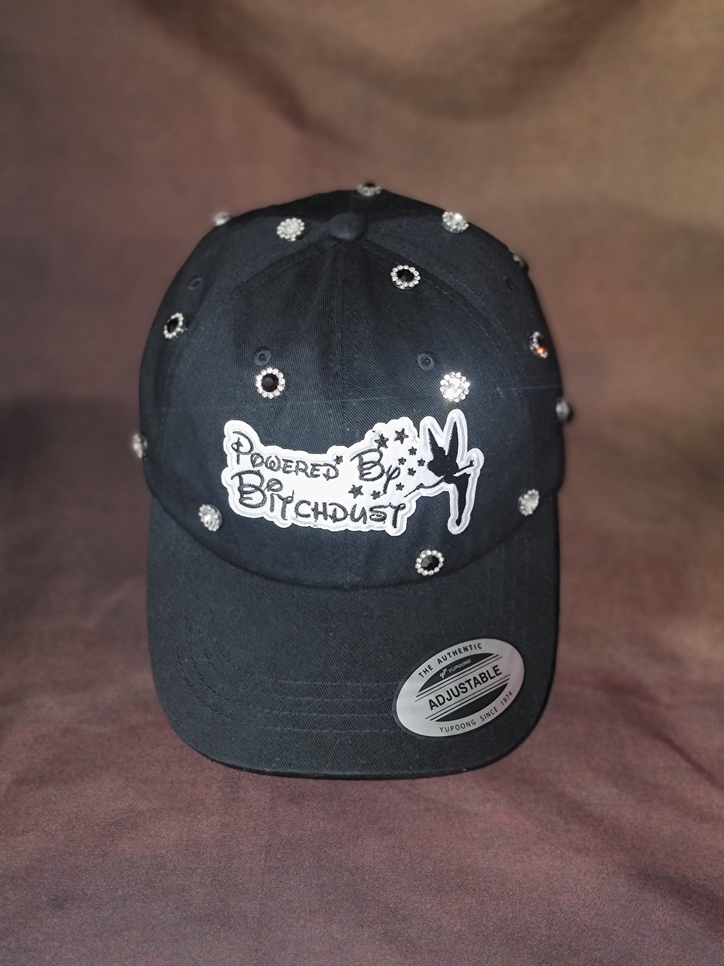 Powered by B*tch dust Rhinestone Cap