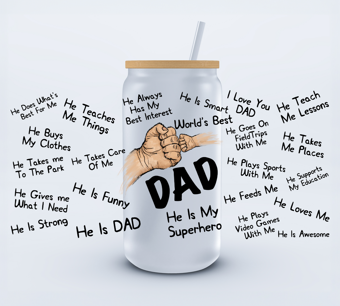 Dad Is My Super Hero Libbey Cup Wrap 16oz Ju-Nel Fashion Boutique
