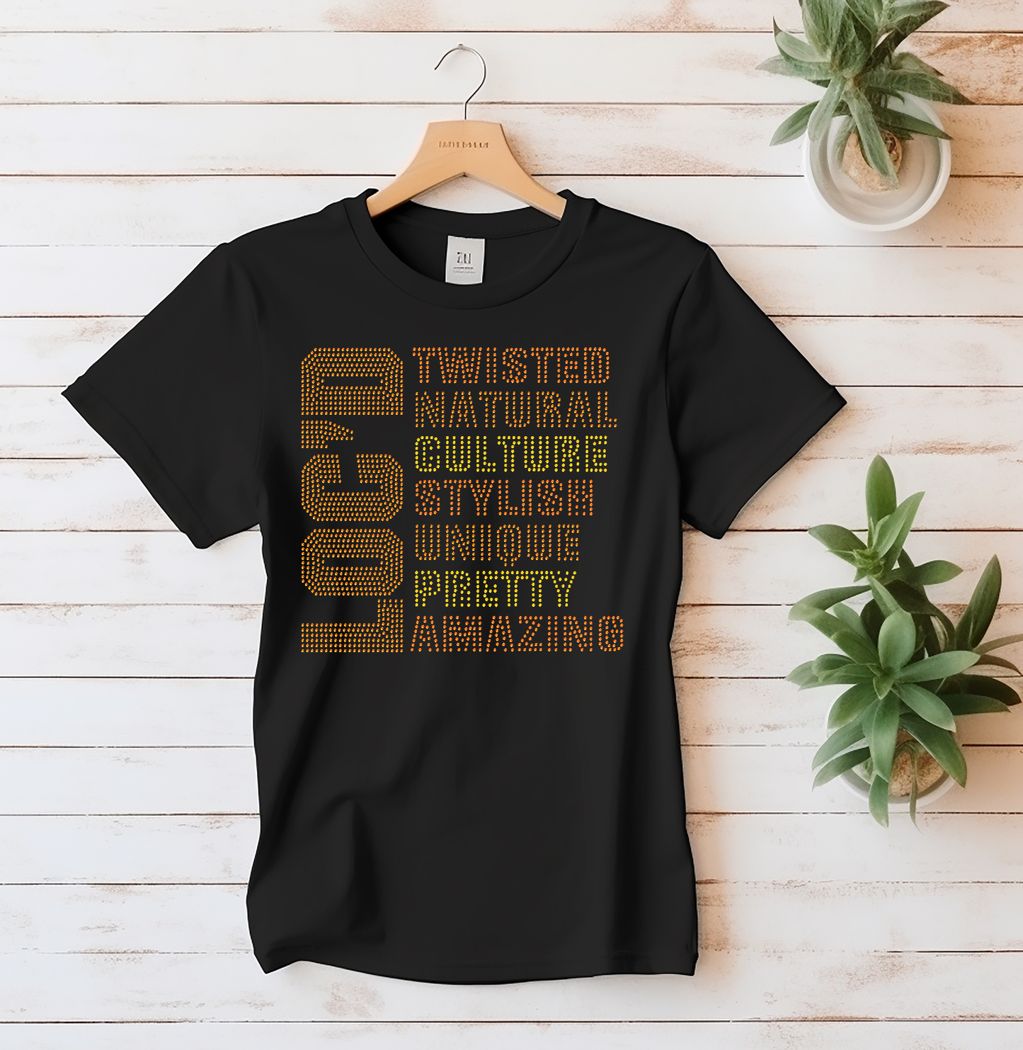 LOCD Rhinestone T-Shirt | Twisted Natural Culture Tee | Locs Hair Pride Shirt | Bling Statement Graphic Tee
