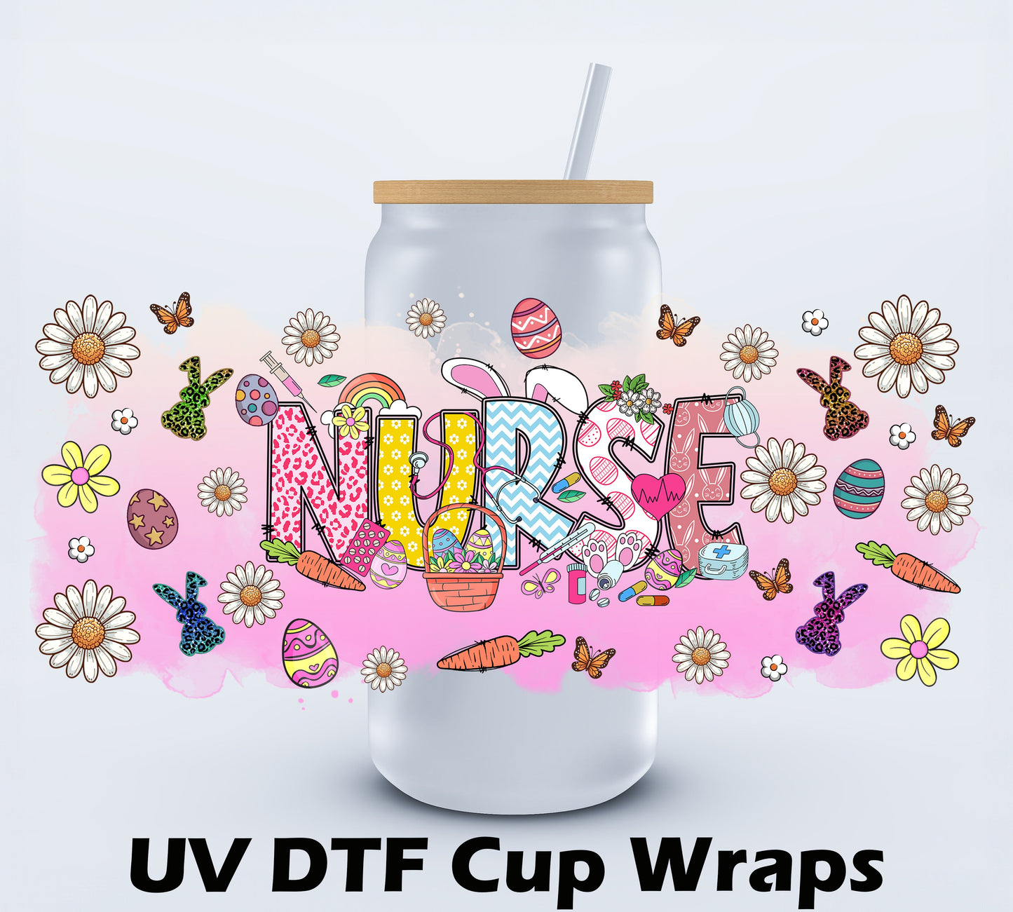 Nurse Life Easter Edition Libbey Cup Wrap 16oz Ju-Nel Fashion Boutique