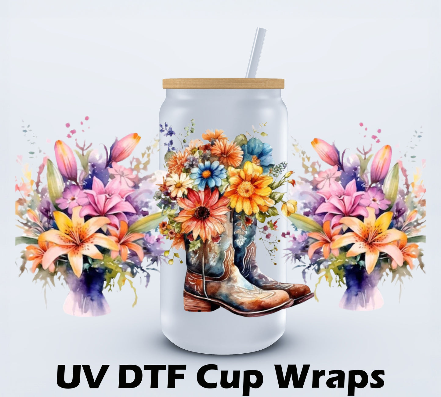 Floral Water Color Libbey Cup Wrap 16oz (Copy) Ju-Nel Fashion Boutique