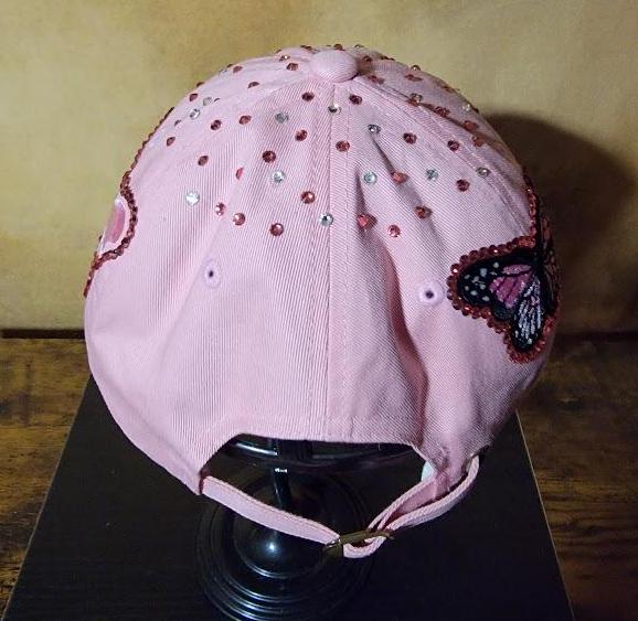 Pink Breast Cancer Rhinestone Hope Unstructured Cap Ju-Nel Fashion Boutique