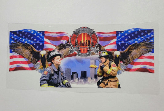 UVDTF 911 Fire Fighter Ladies Libbey cup wraps Ju-Nel Fashion Boutique