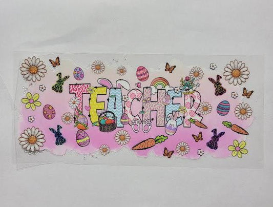 UVDTF 16oz Teacher Easter Libbey cup wraps Ju-Nel Fashion Boutique
