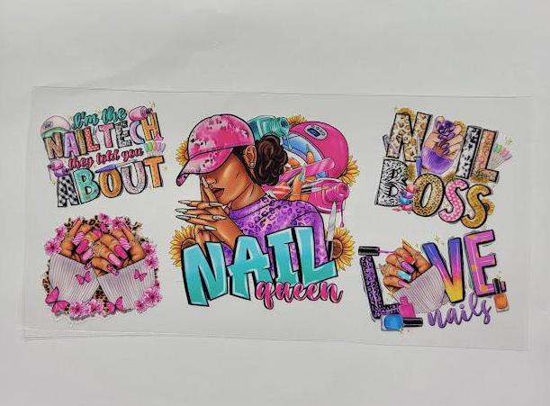 UVDTF Nail Tech Life 16oz Libbey Cup Wrap Ju-Nel Fashion Boutique