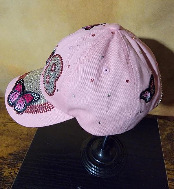 Pink 78 Free Style Rhinestone Hope Unstructured Cap Ju-Nel Fashion Boutique