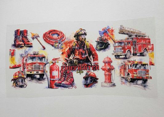 UVDTF Fire Fighter Life Libbey cup wraps Ju-Nel Fashion Boutique