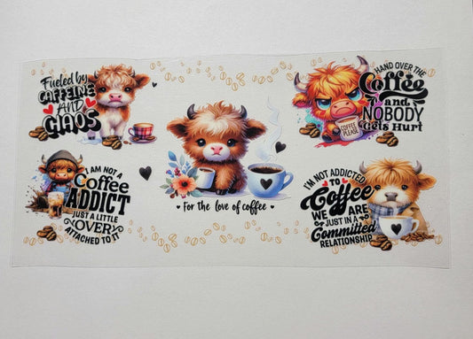 UVDTF Coffee Cow 16oz Libbey Cup Wrap Ju-Nel Fashion Boutique