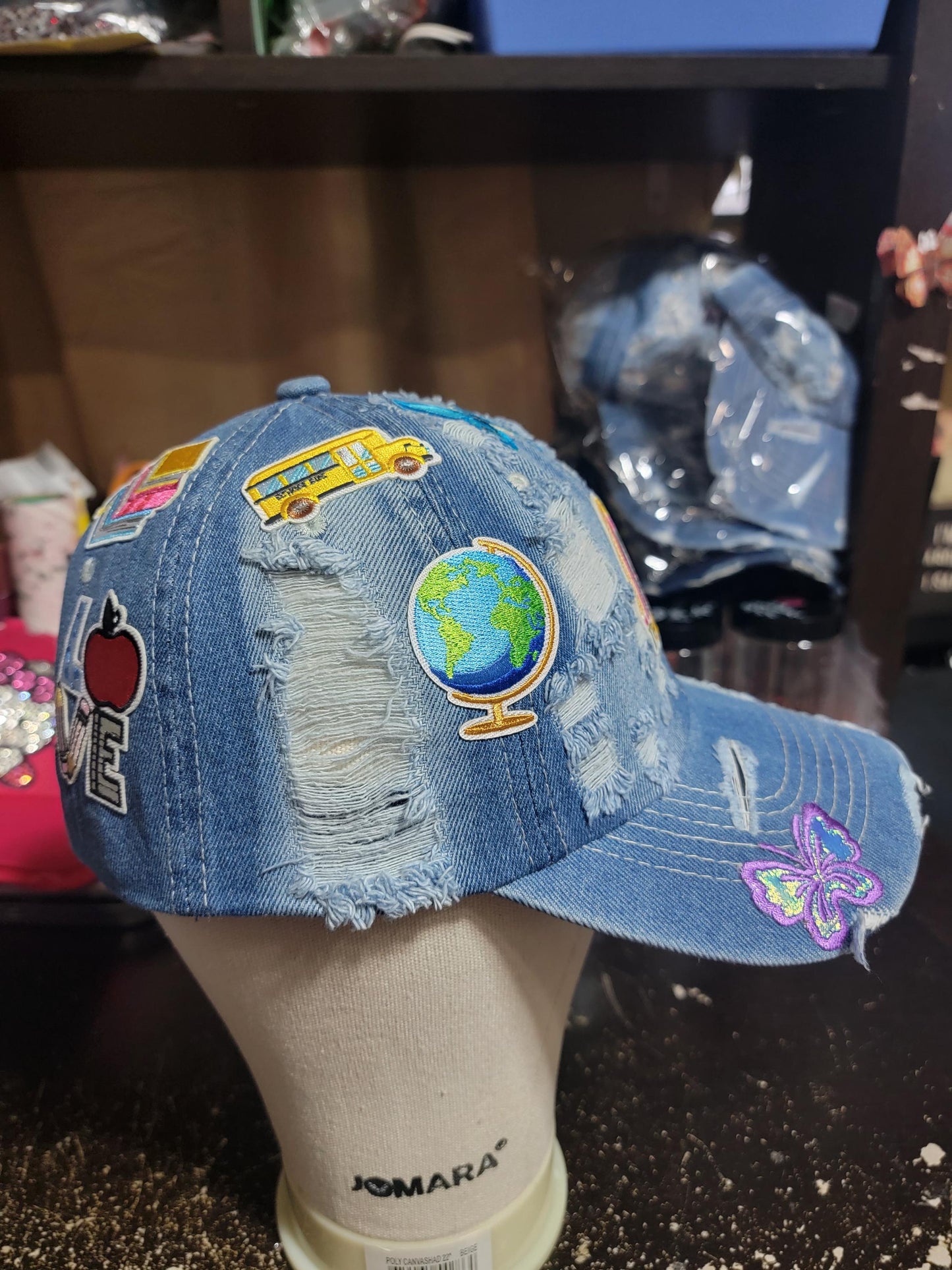 Handcrafted Khaki Distressed Unstructured Nurse Cap Ju-Nel Fashion Boutique