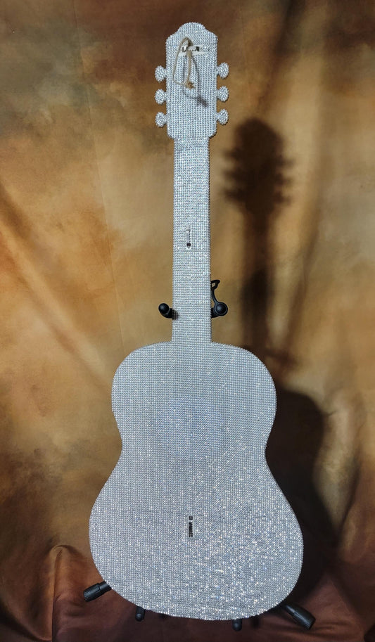 One-of-a-Kind Handcrafted Multicolored Rhinestone Guitar Wall Art Ju-Nel Fashion Boutique