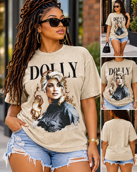 Dolly Parton Inspired Vintage Graphic T-Shirt – Western Country Music Tee