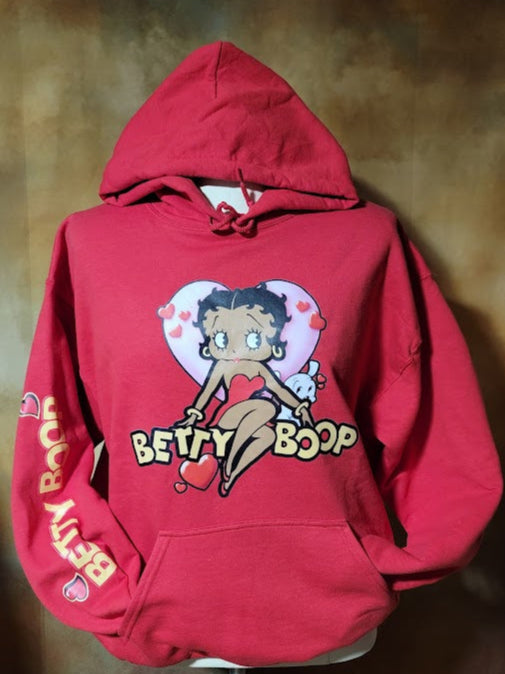 Red Betty Boop Hearts Hoodie