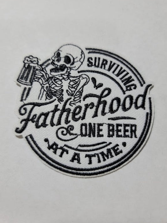 Father Hood One Beer At A Time Iron on Patch Ju-Nel Fashion Boutique