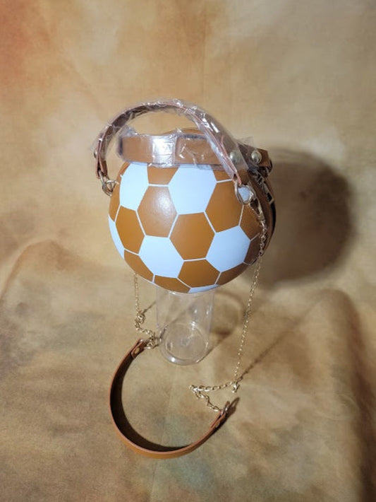 Brown And White Crossbody Soccer Purse Ju-Nel Fashion Boutique