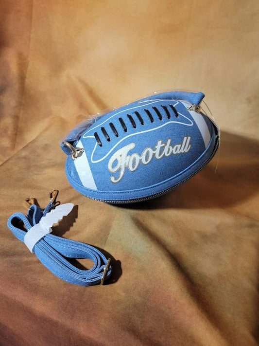 Denim And White Crossbody Football Purse Ju-Nel Fashion Boutique