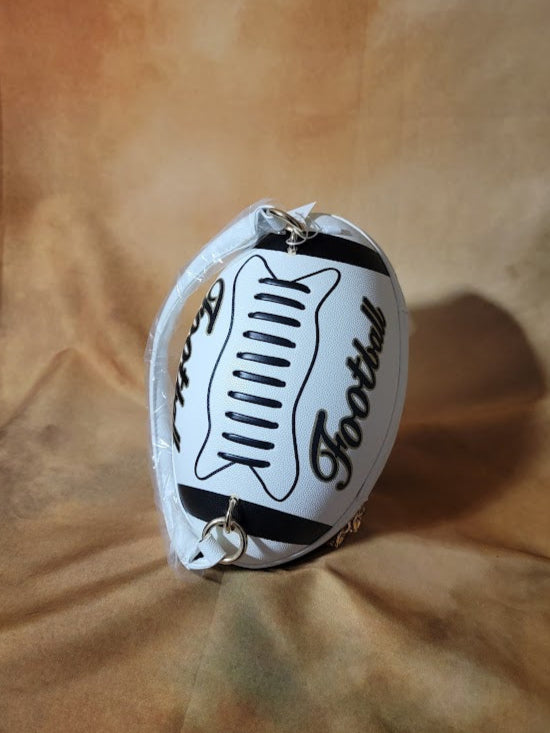 White And Black Crossbody Football Purse Ju-Nel Fashion Boutique