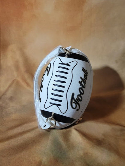 White And Black Crossbody Football Purse Ju-Nel Fashion Boutique