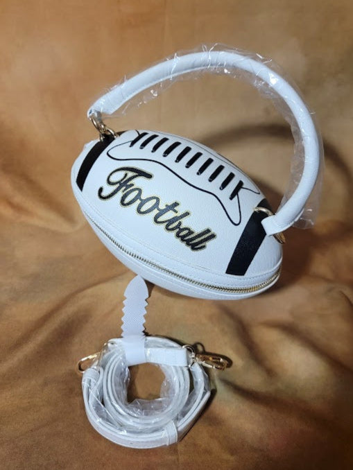 White And Black Crossbody Football Purse Ju-Nel Fashion Boutique
