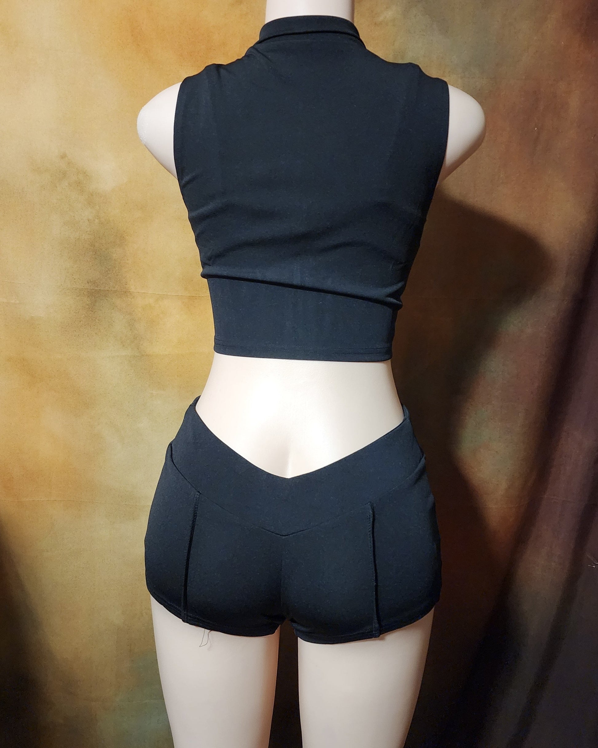 Women's Sleeveless Zip-Up Crop & Shorts Set Ju-Nel Fashion Boutique