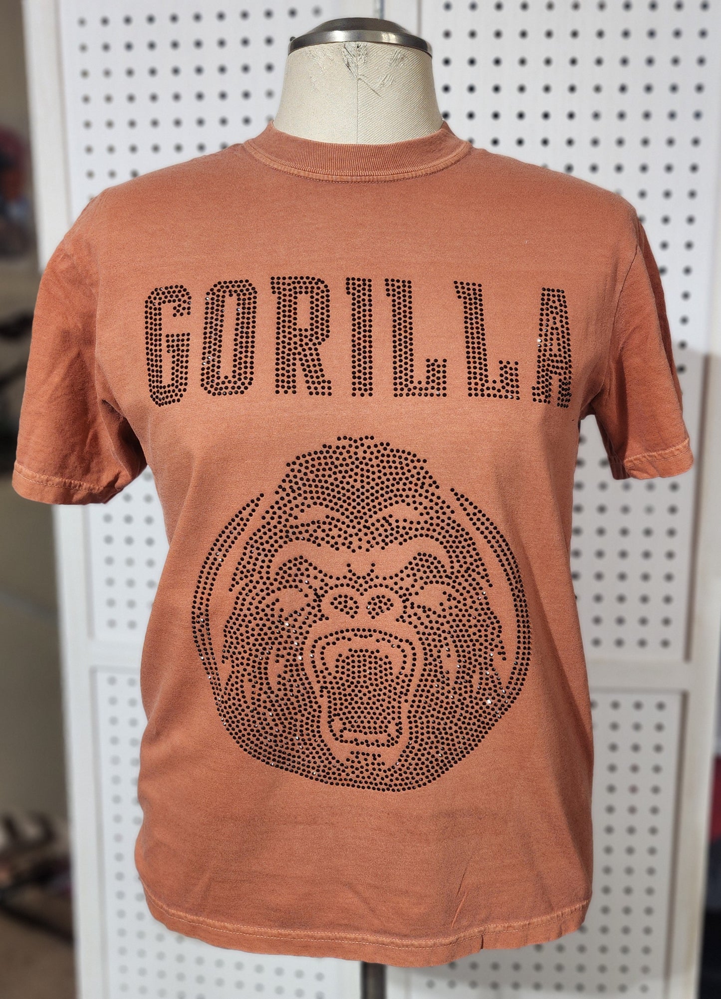 GORILLA Rhinestone T-Shirt | Bold Graphic Tee | Strength Statement Shirt | Streetwear Bling Tee | Urban Fashion Top