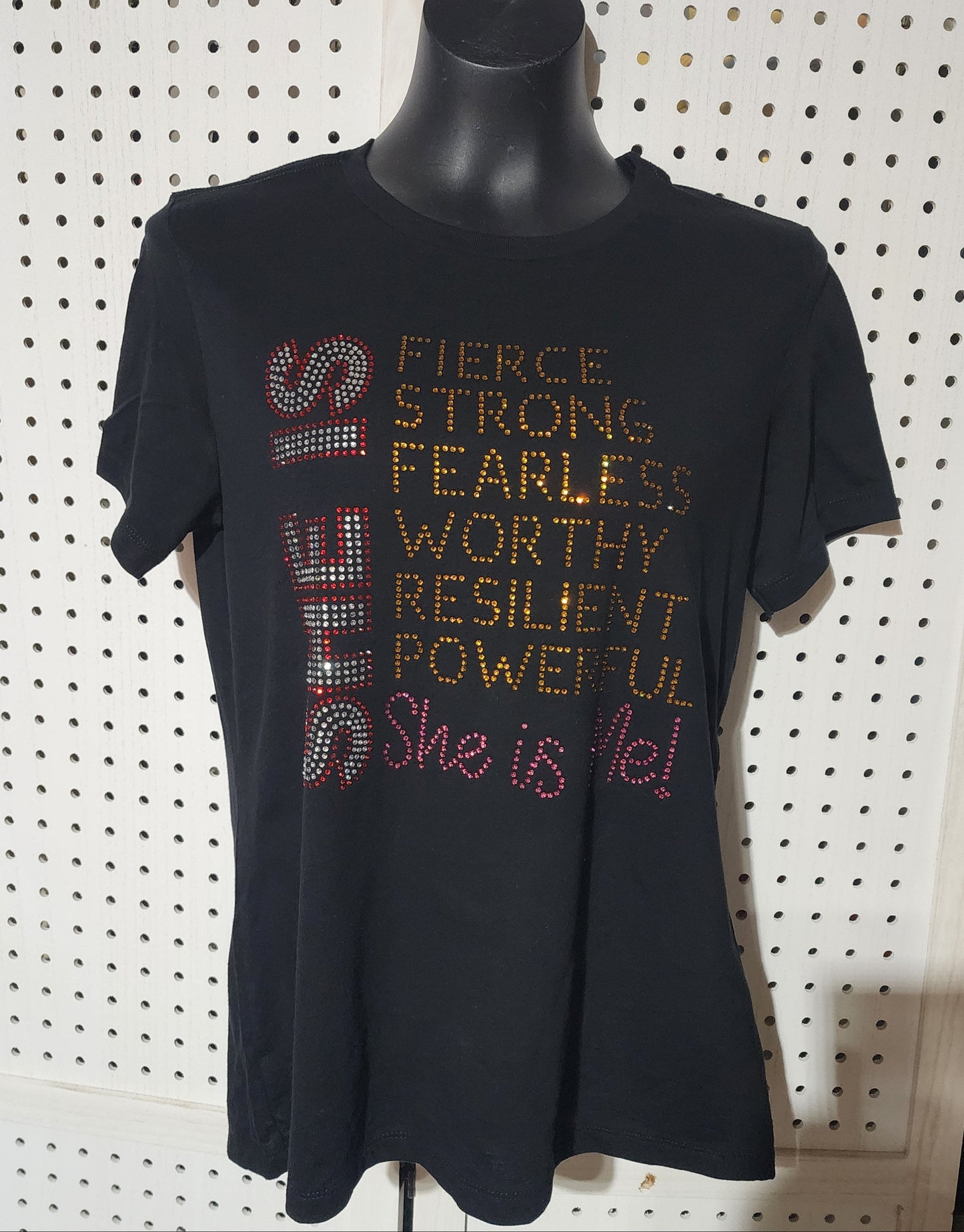 Strong 2 Fierce – Empowered Women Rhinestone T-Shirt