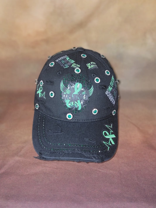 Warrior Awareness Rhinestone Distressed Cap