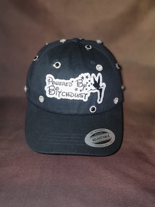Powered by B*tch dust Rhinestone Cap