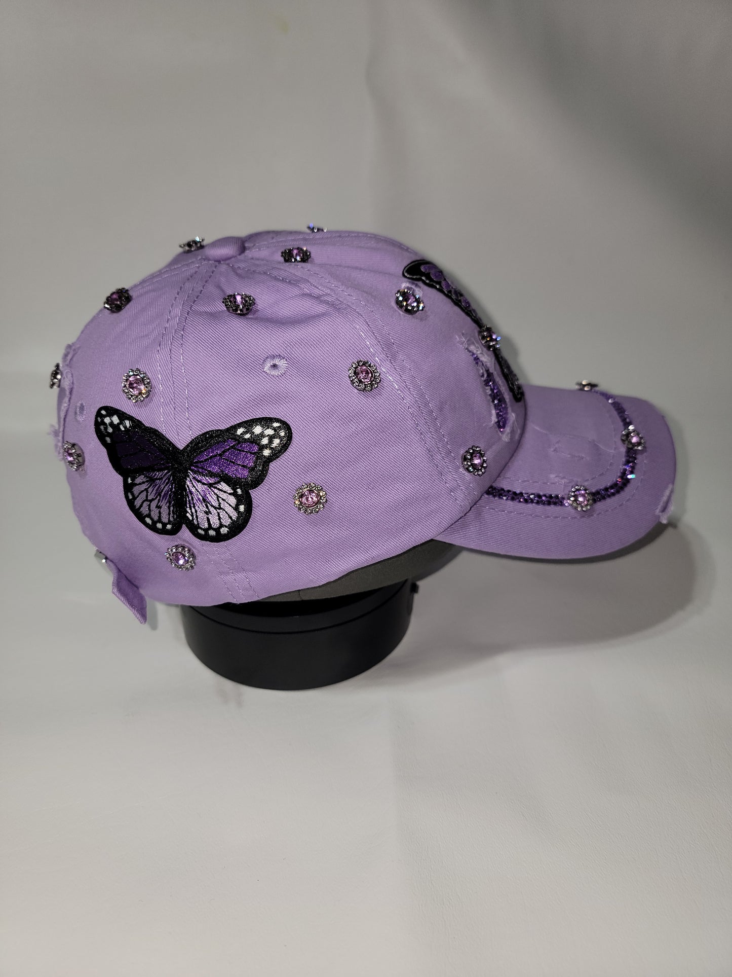 Purple Butterfly Awareness Distressed Cap