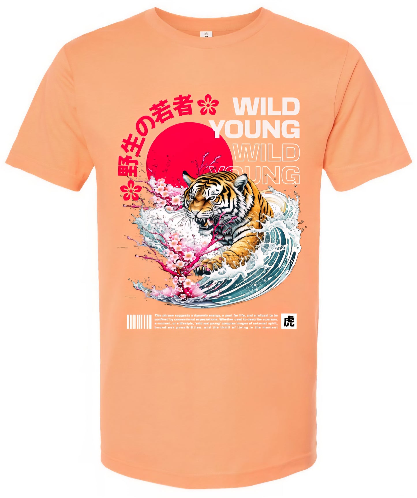Wild Young Tiger Wave Graphic T-Shirt