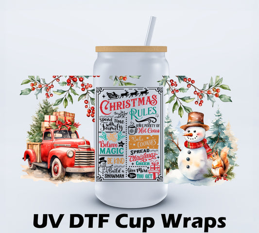 UVDTF Christmas Rules 16oz Libby Cup wrap (Copy) Ju-Nel Fashion Boutique