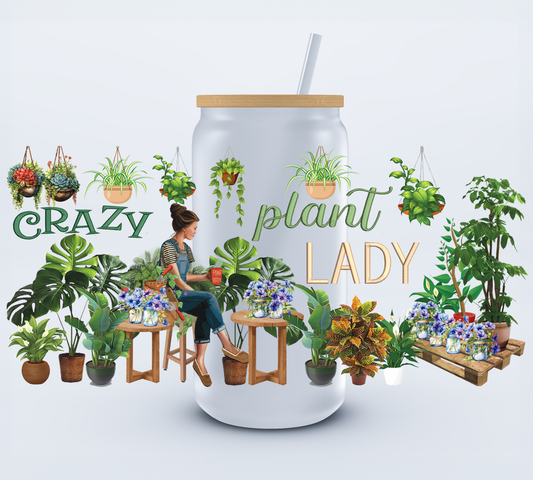 Crazy Plant Lady Libbey Cup Wrap 16oz Ju-Nel Fashion Boutique