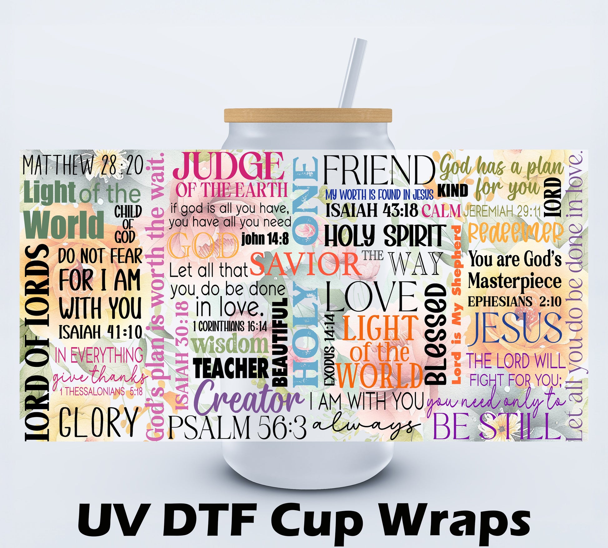 Scripture Affirmations Libbey Cup Wrap 16oz Ju-Nel Fashion Boutique